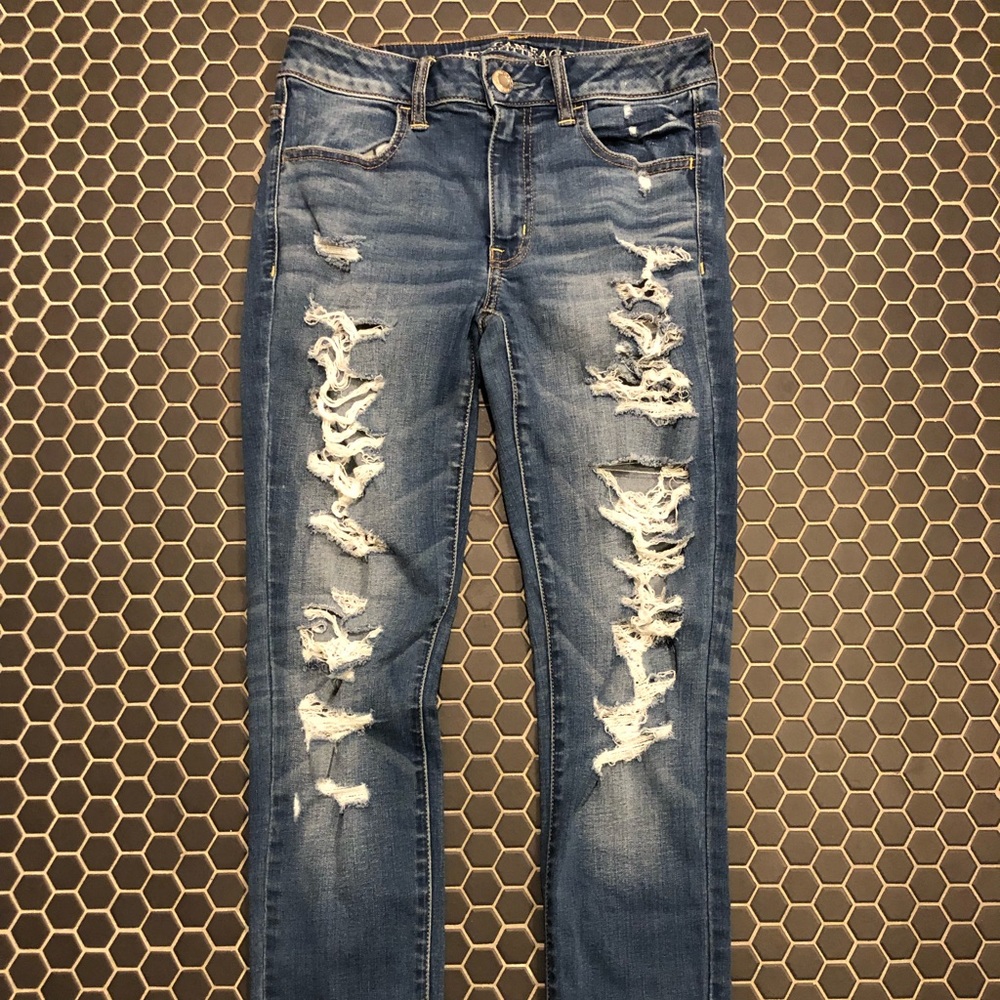 American Eagle Super Super Stretch Ripped Jegging
